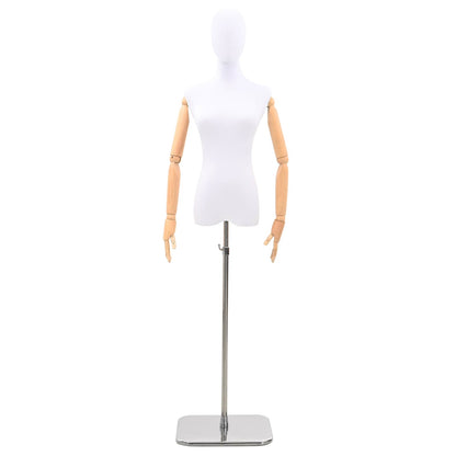 Adjustable 165-213 cm Mannequin with Base Female PP White