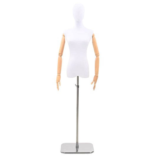 Adjustable 165-213 cm Mannequin with Base Female PP White