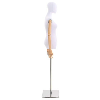 Adjustable 165-213 cm Mannequin with Base Female PP White