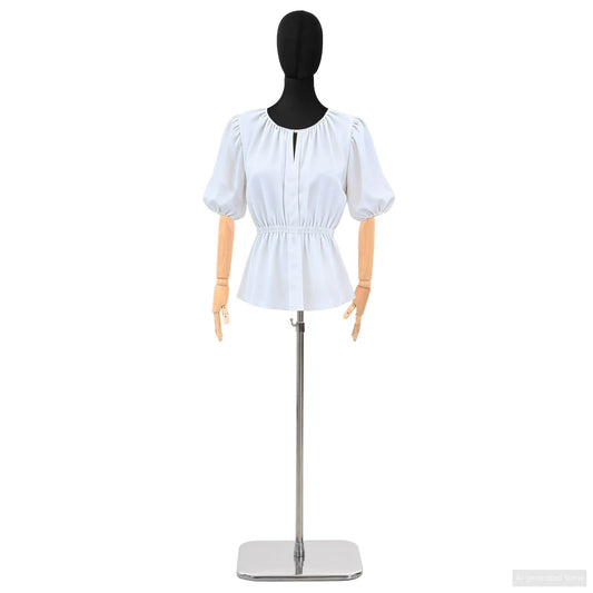 Adjustable 165-213 cm Mannequin with Base Female PP Black