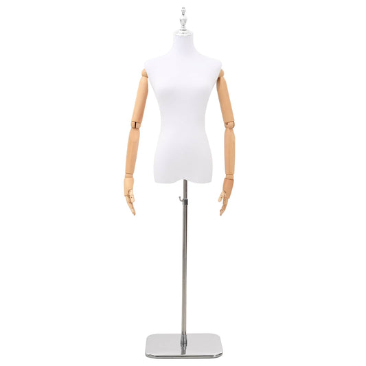 Adjustable 165-213 cm Mannequin with Base Female PP White