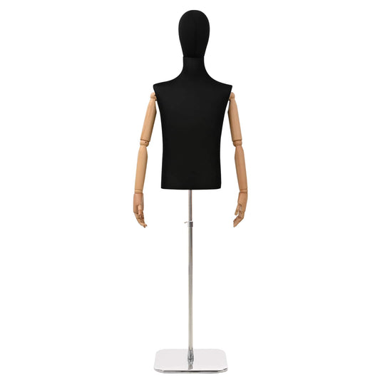 Adjustable 170-218 cm Mannequin with Base Male PP Black