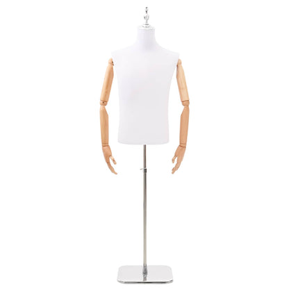 Adjustable 170-218 cm Mannequin with Base Male PP White