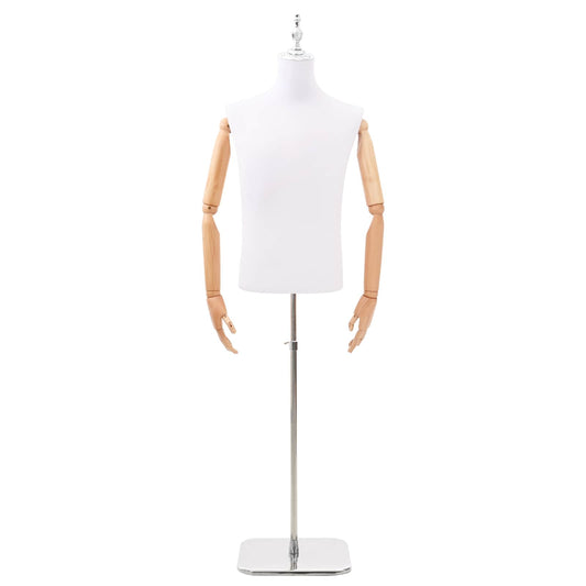 Adjustable 170-218 cm Mannequin with Base Male PP White