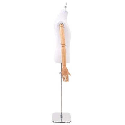 Adjustable 170-218 cm Mannequin with Base Male PP White