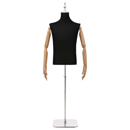 Adjustable 170-218 cm Mannequin with Base Male PP Black