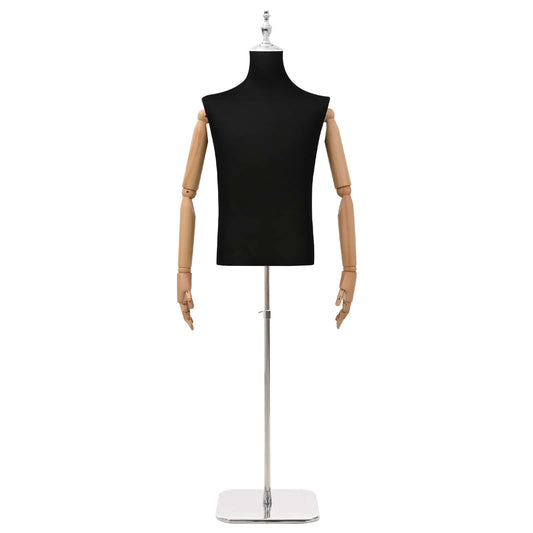 Adjustable 170-218 cm Mannequin with Base Male PP Black