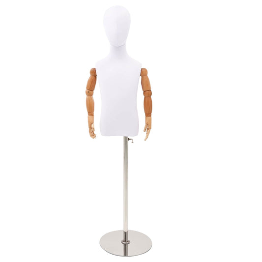 Adjustable 120-150 cm Mannequin with Base Unisex PP White