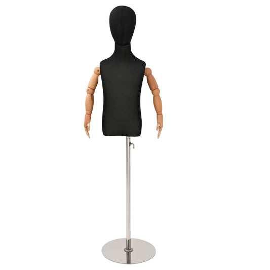 Adjustable 120-150 cm Mannequin with Base Unisex PP Black