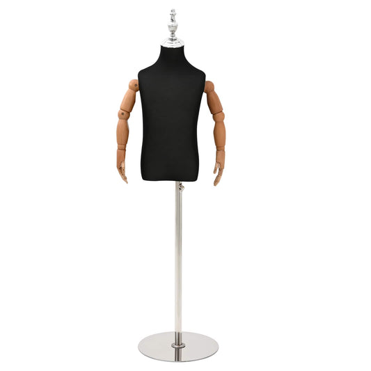 Adjustable 120-150 cm Mannequin with Base Unisex PP Black