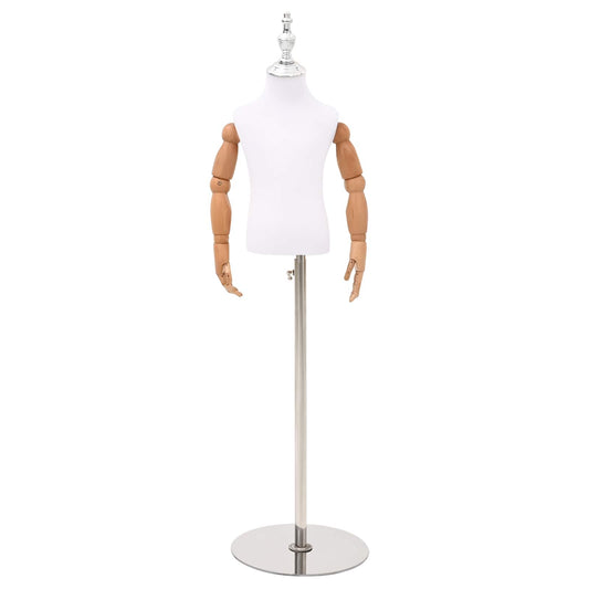 Adjustable 120-157 cm Mannequin with Base Unisex PP White