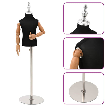 Adjustable 120-157 cm Mannequin with Base Unisex PP Black