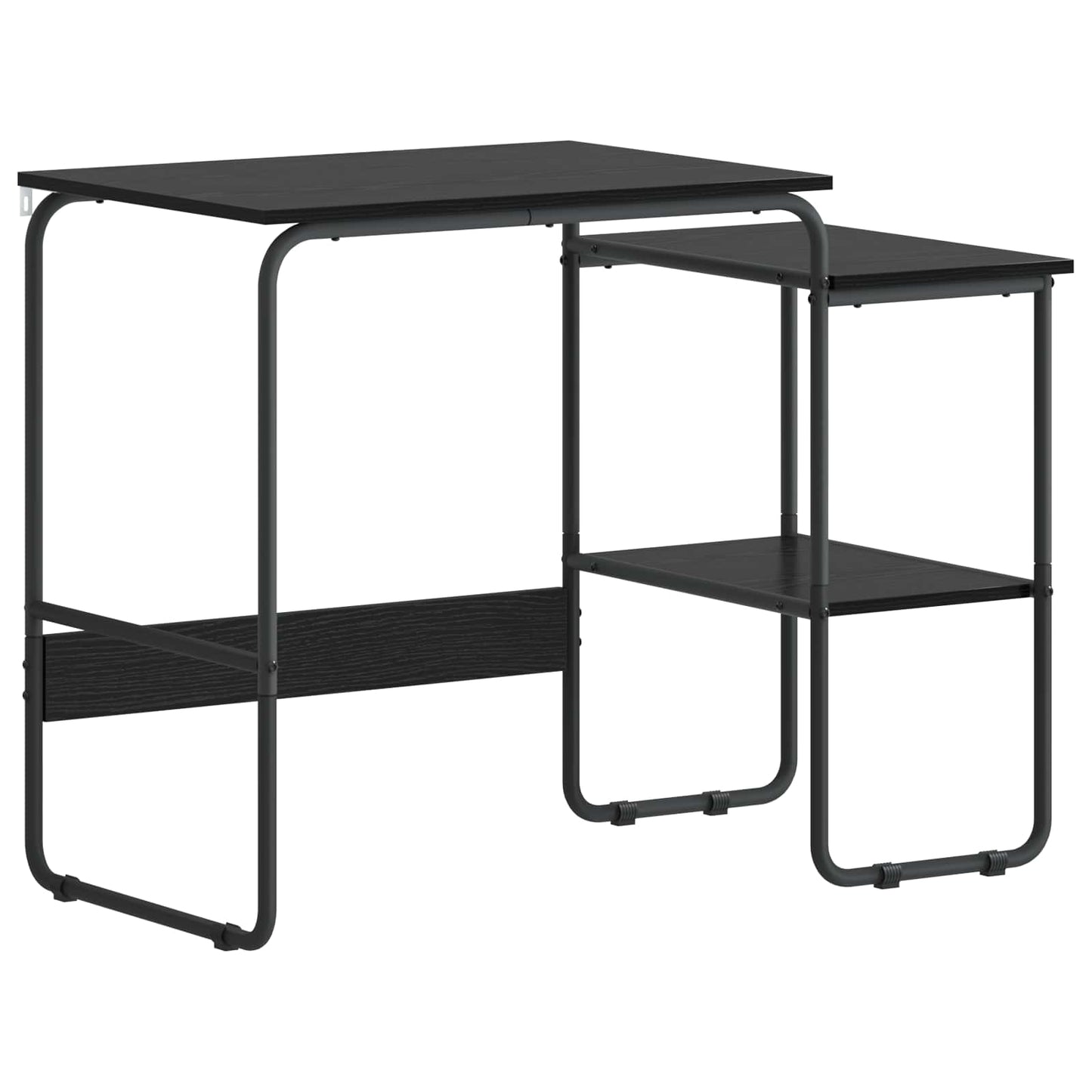 Desk with Storage Black Oak 100 x 50 x 75 cm