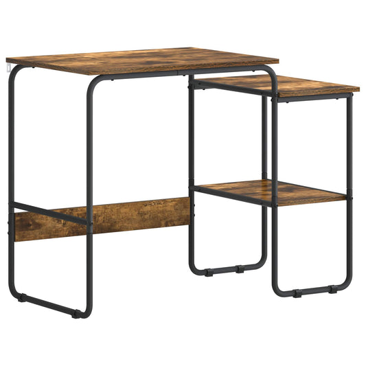 Desk with Storage Smoked Oak 100 x 50 x 75 cm