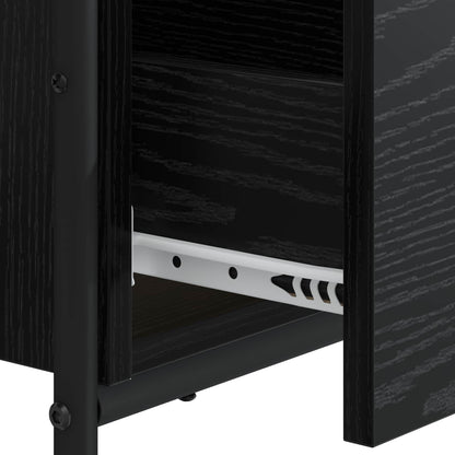 Desk with Storage Black Oak 120 x 50 x 75 cm