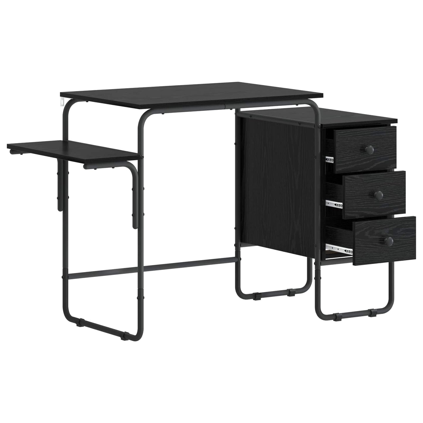 Desk with Storage Black Oak 120 x 50 x 75 cm