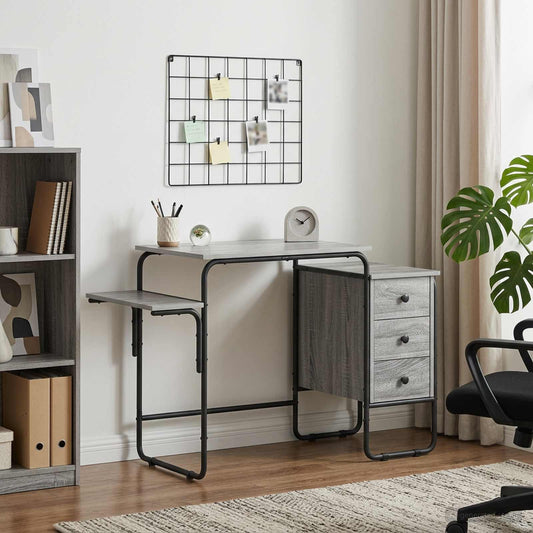 Desk with Storage Grey Sonoma 120 x 50 x 75 cm