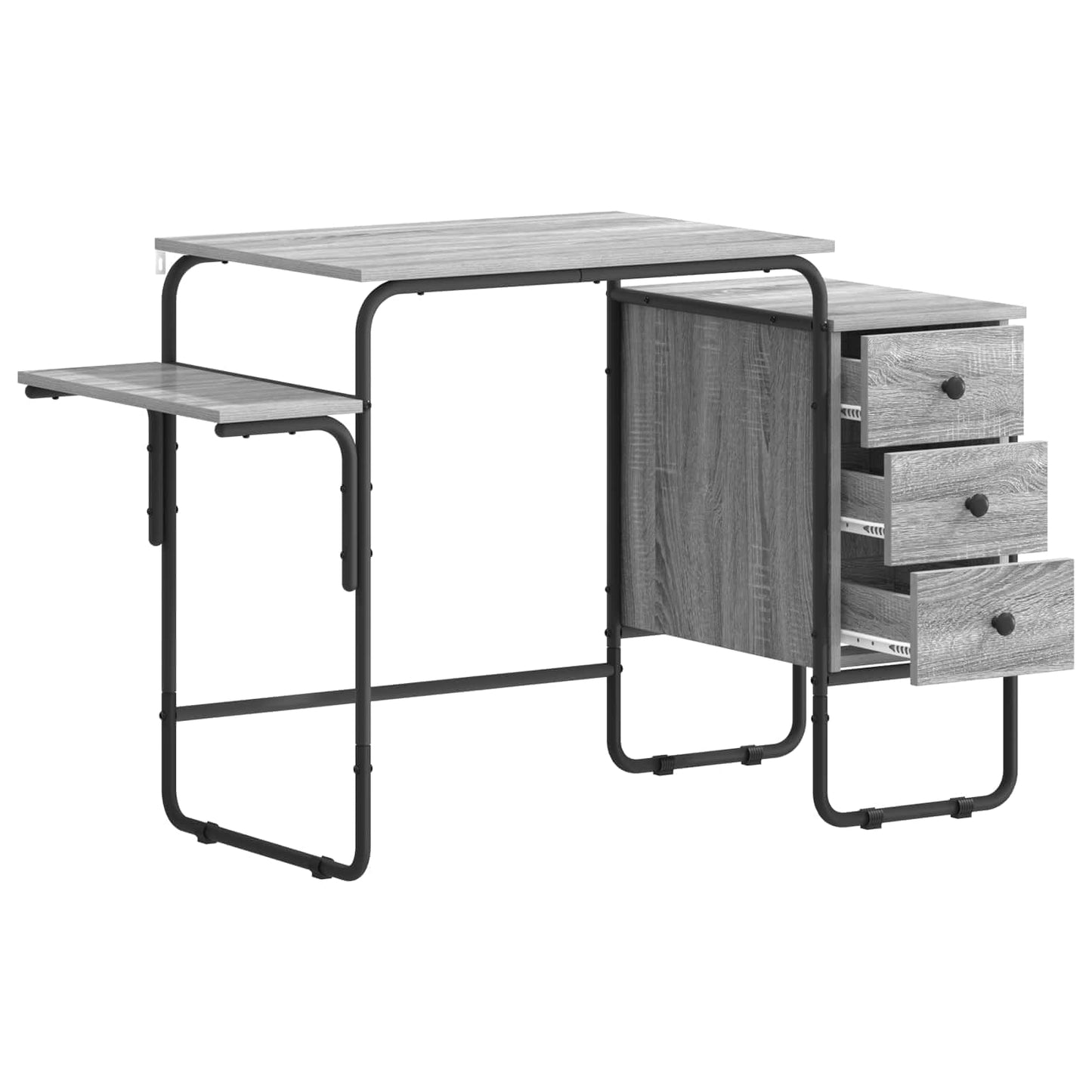 Desk with Storage Grey Sonoma 120 x 50 x 75 cm
