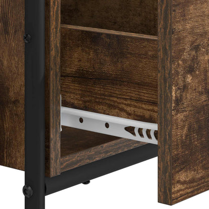 Desk with Storage Smoked Oak 145 x 50 x 75 cm
