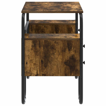 Desk with Storage Smoked Oak 145 x 50 x 75 cm