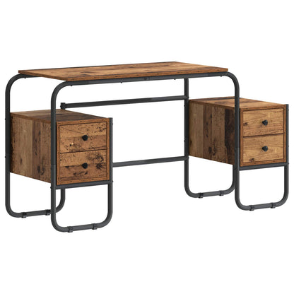 Desk with Storage Old Wood 145 x 50 x 75 cm