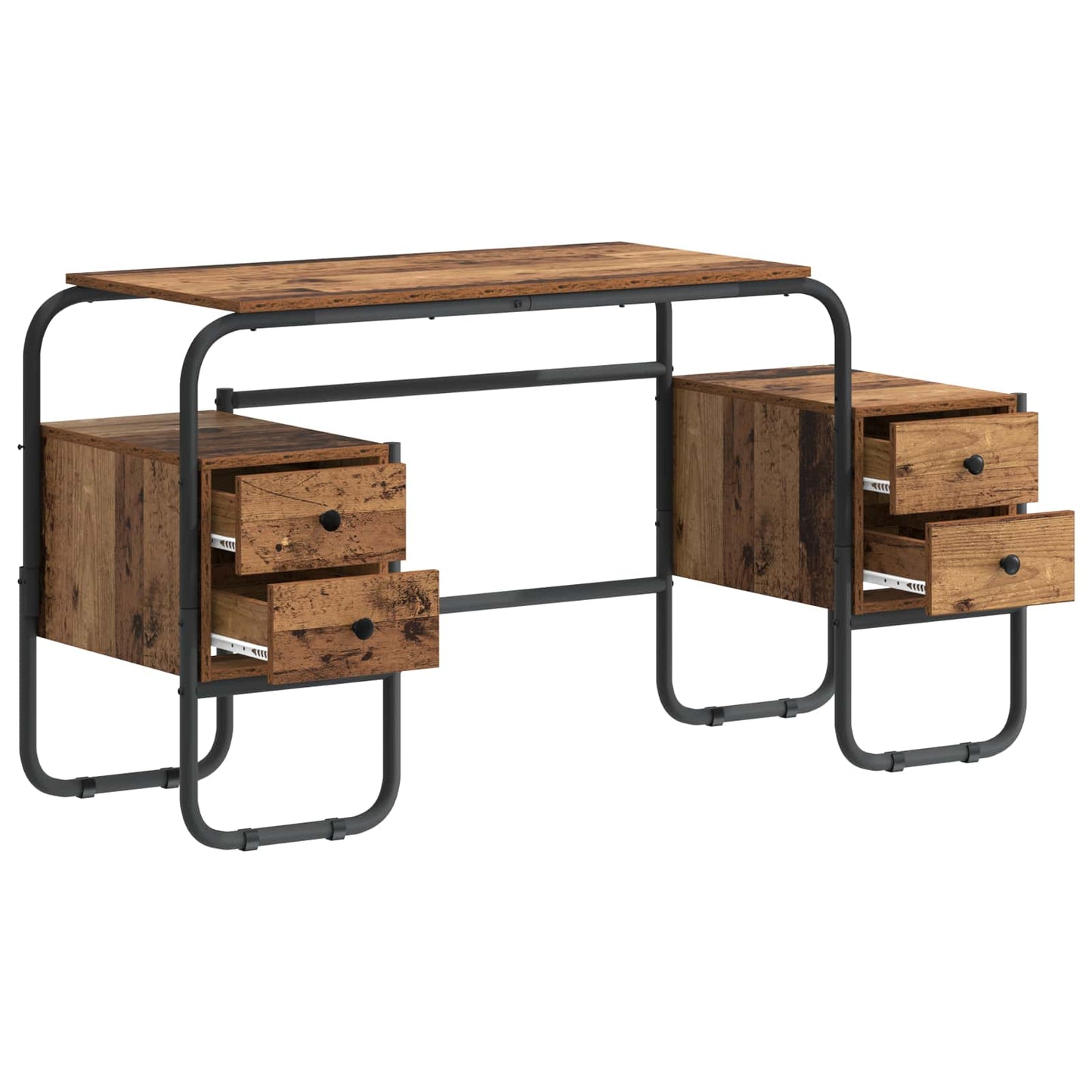Desk with Storage Old Wood 145 x 50 x 75 cm