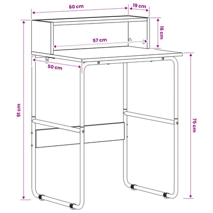 Desk with Storage Artisan Oak 60 x 50 x 91 cm
