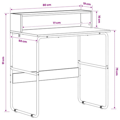 Desk with Storage Sonoma Oak 80 x 50 x 91 cm