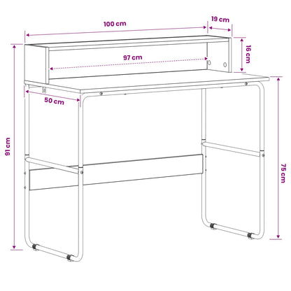 Desk with Storage Sonoma Oak 100 x 50 x 91 cm