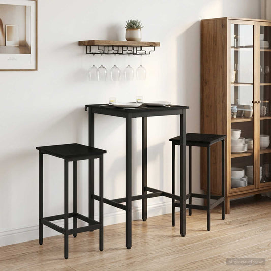 Bar Table 52 x 52 x 90 cm Engineered Wood Black Oak Rectangular
