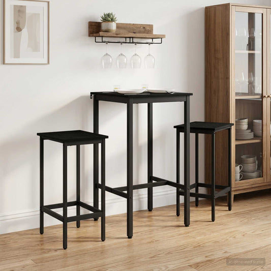 Bar Stool 2 pcs Black Oak 40 x 32 x 64 cm Engineered Wood