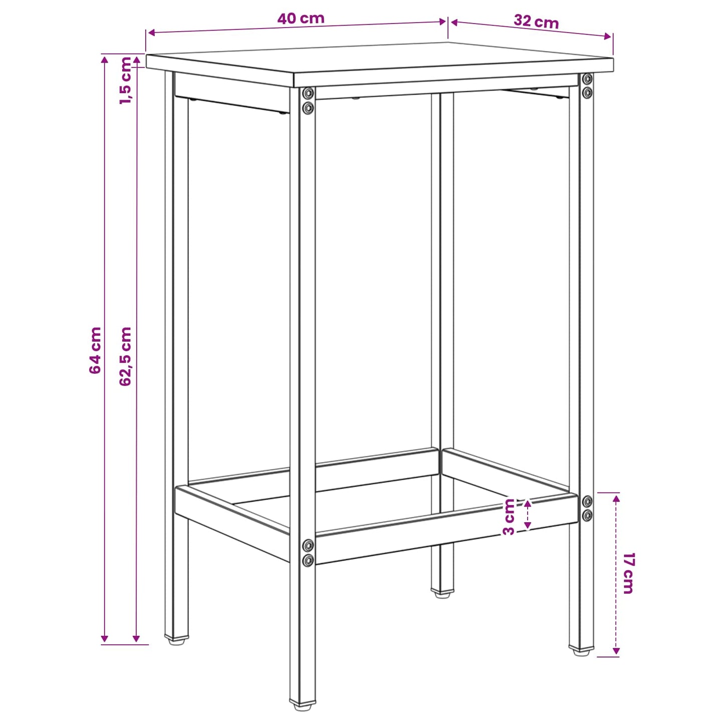 Bar Stool 2 pcs Black Oak 40 x 32 x 64 cm Engineered Wood