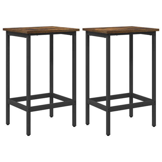 Bar Stool 2 pcs Smoked Oak 40 x 32 x 64 cm Engineered Wood