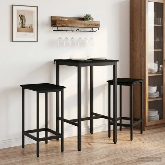 Bar Table 52 x 52 x 110 cm Engineered Wood Black Oak