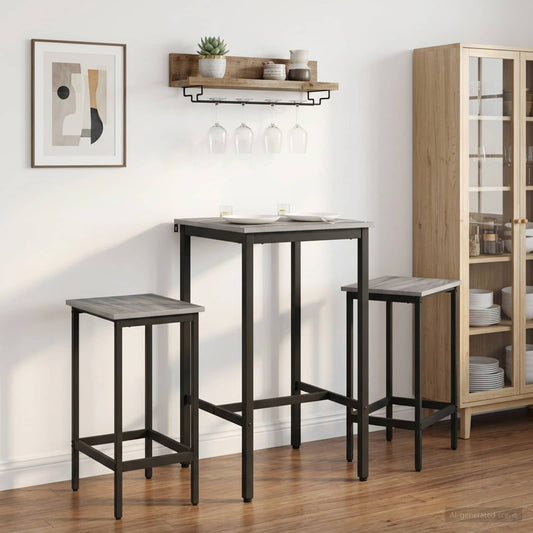 Bar Table 52 x 52 x 110 cm Engineered Wood Grey Sonoma
