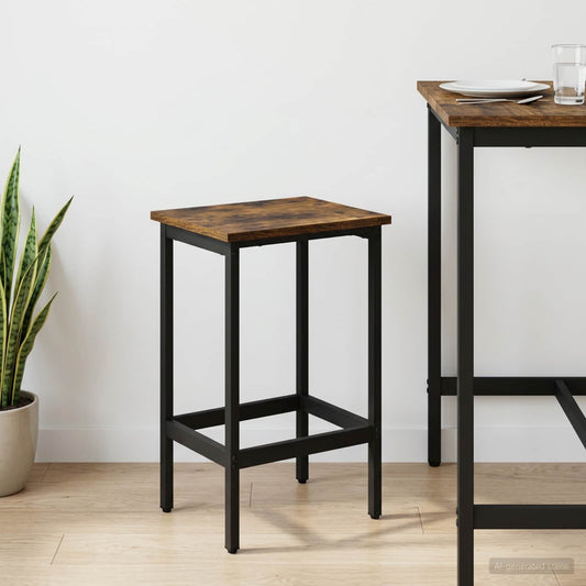 Bar Stool Smoked Oak 40 x 32 x 74 cm Engineered Wood