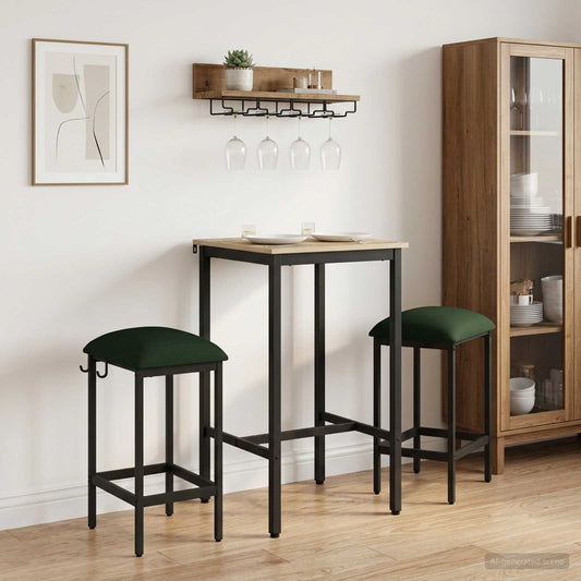 Bar Stool 2 pcs Dark Green 40 x 32 x 64 cm Engineered Wood