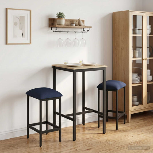 Bar Stool 2 pcs Blue 40 x 32 x 64 cm Engineered Wood