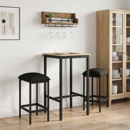 Bar Stool 2 pcs Black 40 x 32 x 74 cm Engineered Wood