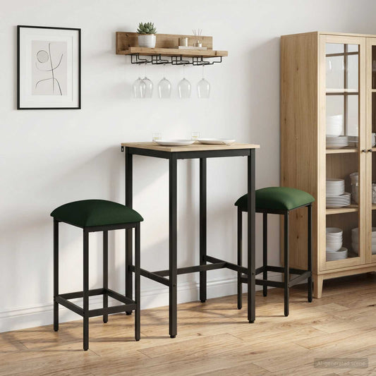 Bar Stool 2 pcs Dark Green 40 x 32 x 74 cm Engineered Wood