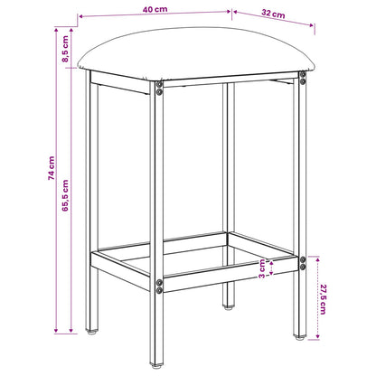 Bar Stool Taupe 40 x 32 x 74 cm Engineered Wood