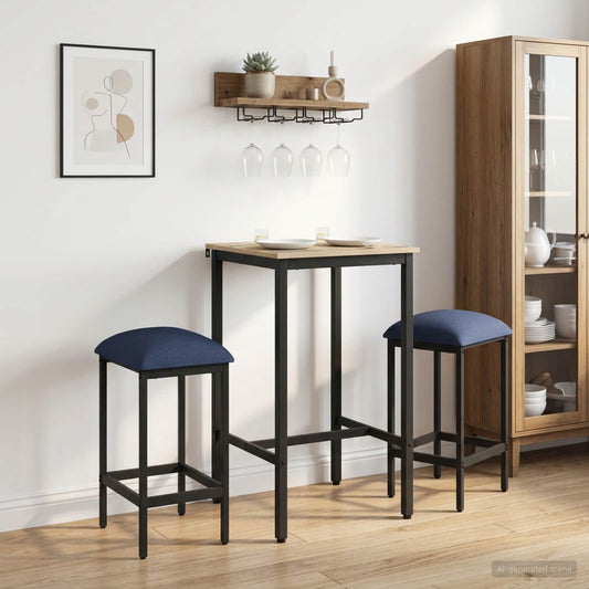 Bar Stool 2 pcs Blue 40 x 32 x 74 cm Engineered Wood