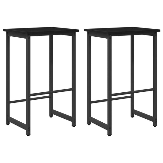 Bar Stool 2 pcs Black Oak 40 x 32 x 64 cm Engineered Wood