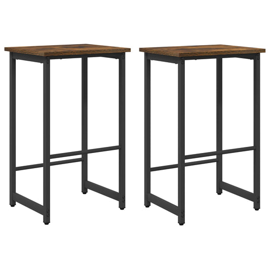 Bar Stool 2 pcs Smoked Oak 40 x 32 x 64 cm Engineered Wood