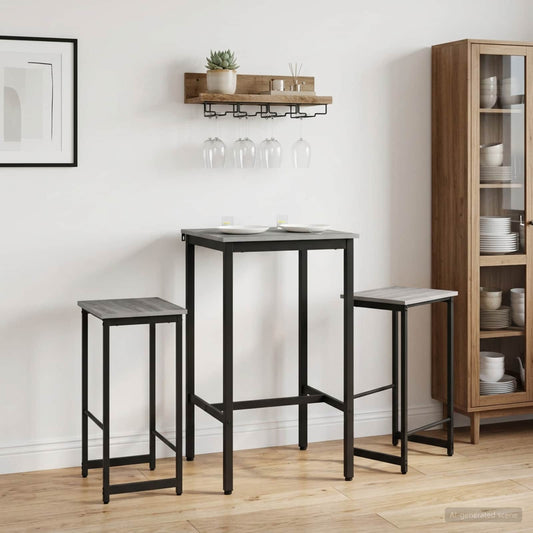Bar Stool 2 pcs Grey Sonoma 40 x 32 x 64 cm Engineered Wood