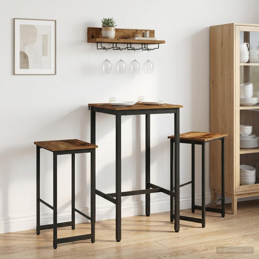 Bar Stool 2 pcs Old Wood 40 x 32 x 64 cm Engineered Wood