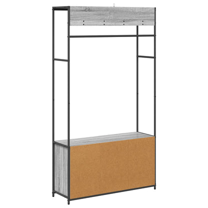 Coat Stand with Shoes Bench Grey Sonoma 100 x 32 x 180.5 cm