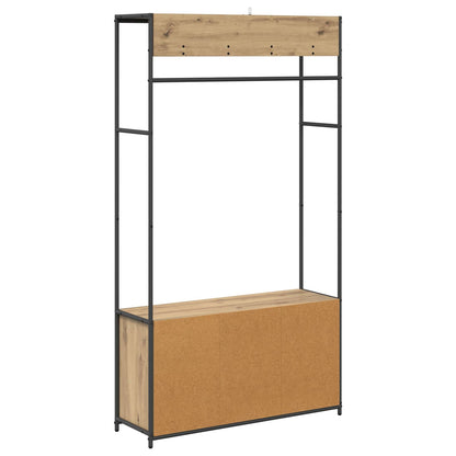 Coat Stand with Shoes Bench Artisan Oak 100 x 32 x 180.5 cm