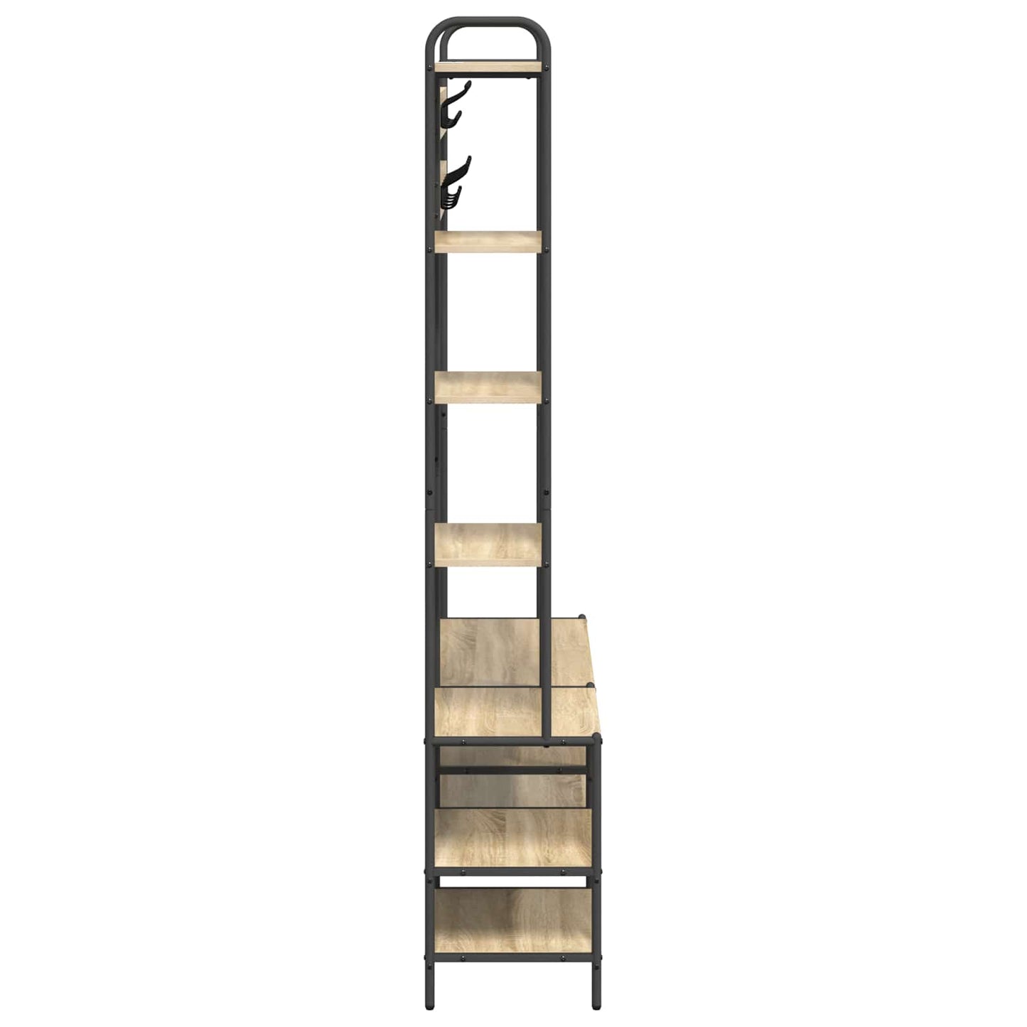 Coat Stand with Shoes Bench Sonoma Oak 120.5 x 34 x 190 cm