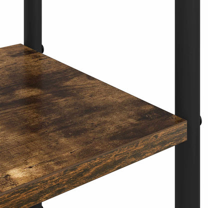 Coat Stand with Shoes Bench Smoked Oak 120.5 x 34 x 190 cm